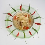 Sopa de Lima (Lime Soup with Tortilla Strips and Chile)